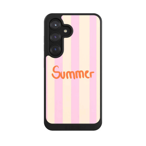 Samsung Galaxy S25 NIVOcore Summer- Rosa und Orange Streifen Hintergrund