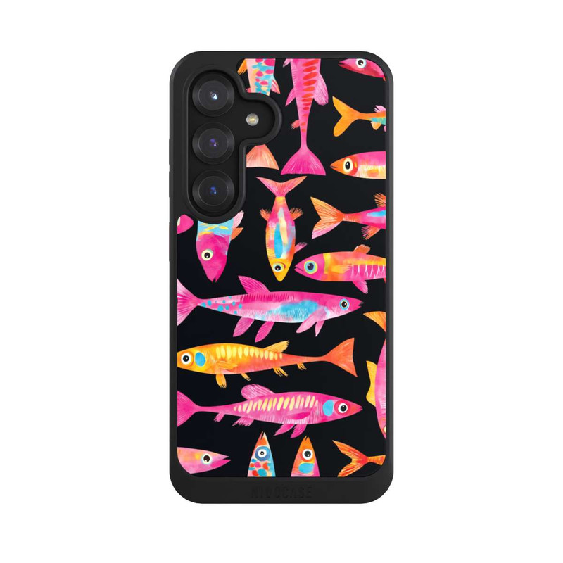 Galaxy S25 NIVOcore Funky bunte Fisch Parade mit KI
