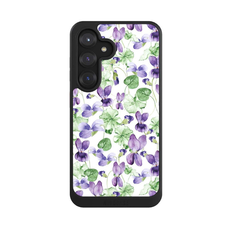 Galaxy S25 NIVOcore Purple Wildflowers Pattern Watercolor