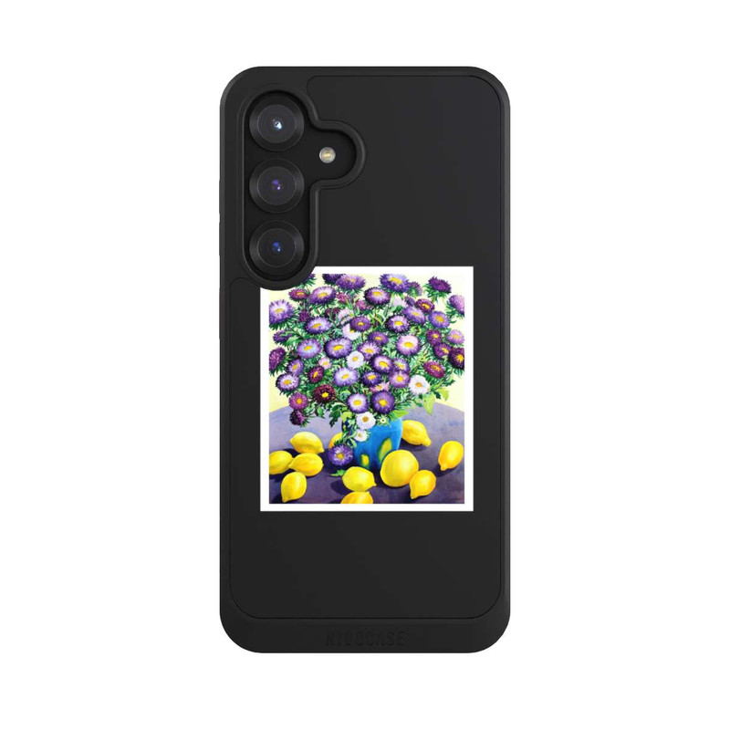 Galaxy S25 NIVOcore Purple Asters and Lemons by Christopher Ryland