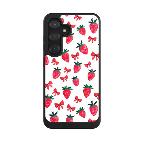 Samsung Galaxy S25 NIVOcore Strawberry Ribbon Pattern Red