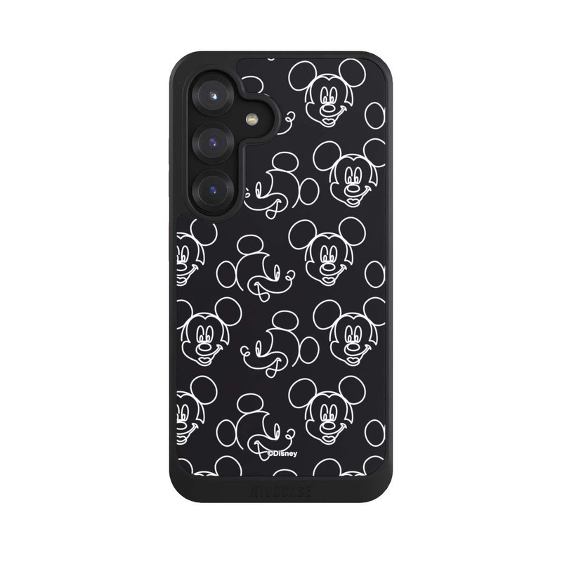 Galaxy S25 NIVOcore Disney Mickey Faces Black Line Art Pattern