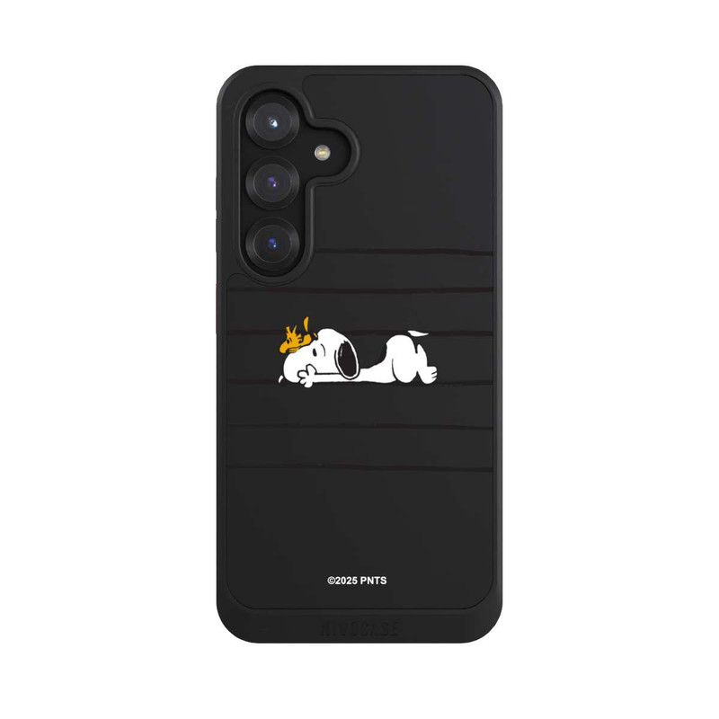 Galaxy S25 NIVOcore Snoopy Woodstock Stripes Peanuts Transparent