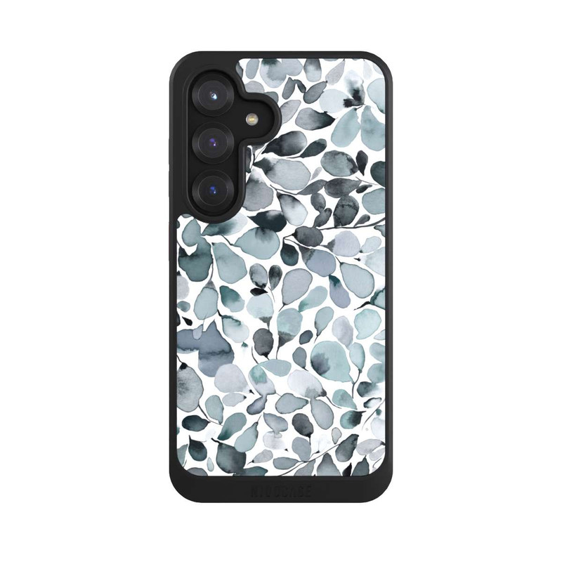 Galaxy S25 NIVOcore Eukalyptus Aquarell Blätter Grau