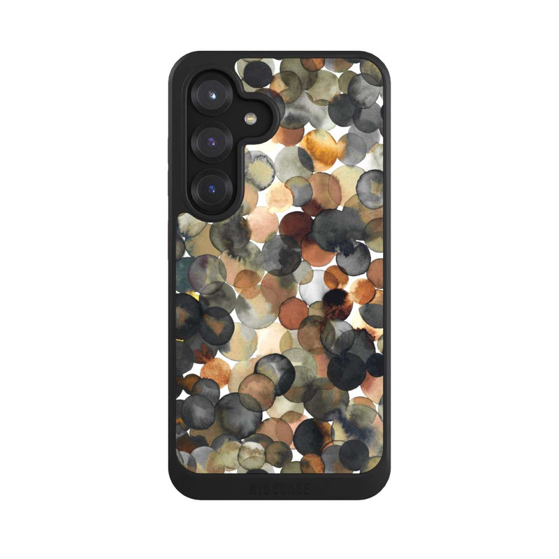 Galaxy S25 NIVOcore Watercolor Dots Brown Pattern