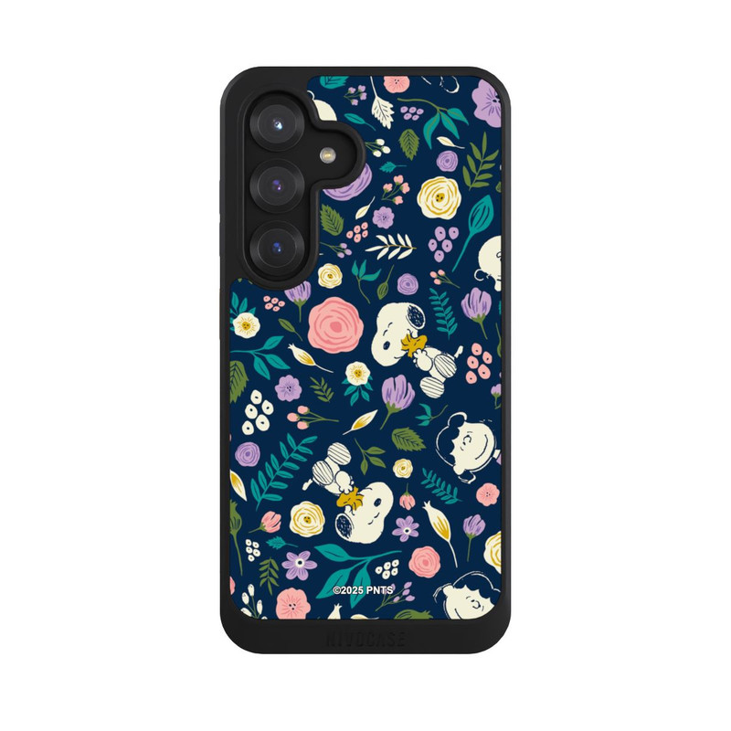 Galaxy S25 NIVOcore Peanuts Dark Flower Pattern