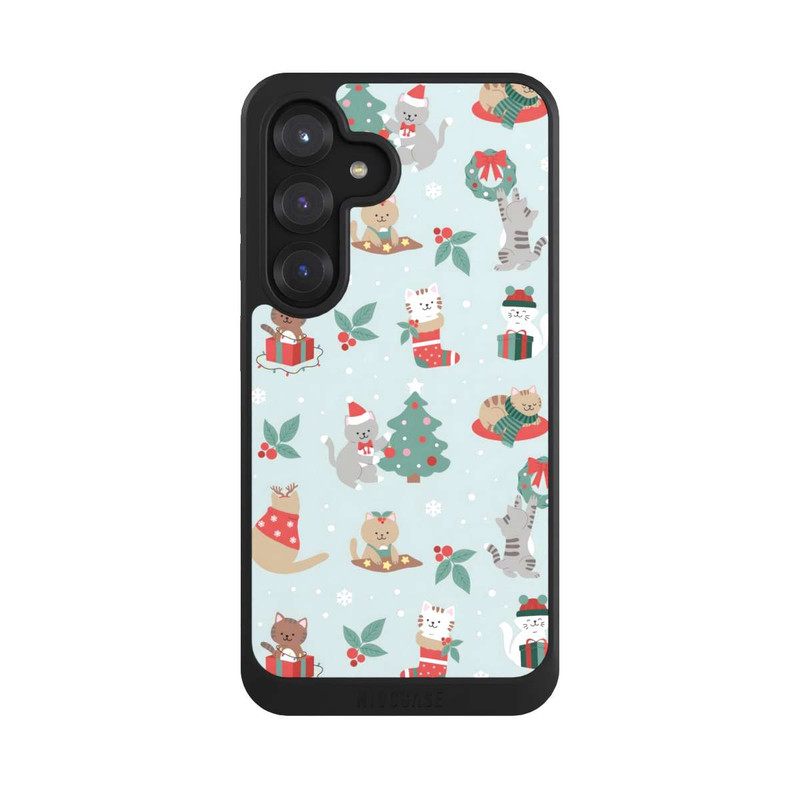Galaxy S25 NIVOcore festliche Katzen im Winterwunderland