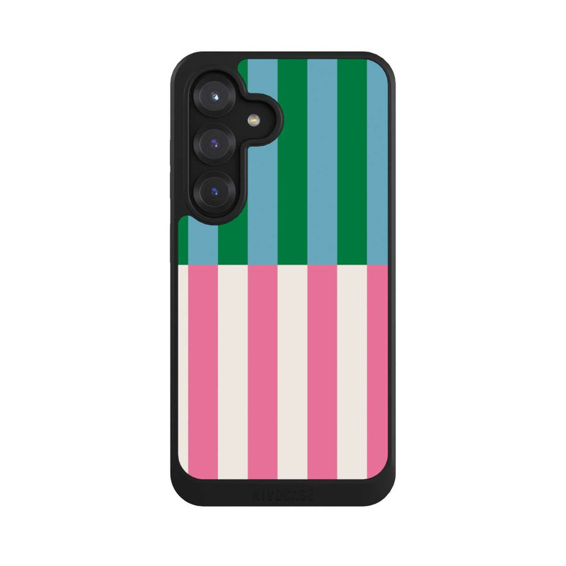 Galaxy S25 NIVOcore Motif Rayé Vert Rose