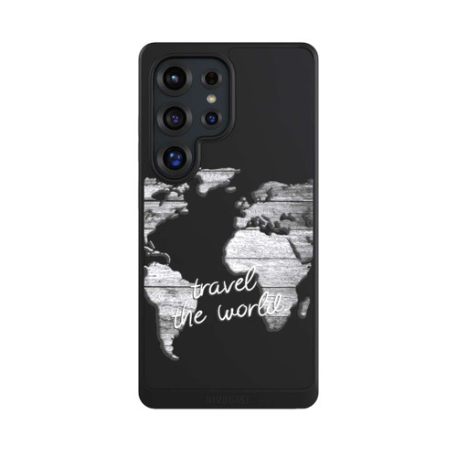 Samsung Galaxy S25 Ultra NIVOcore Carte du Monde Bois sans Fond