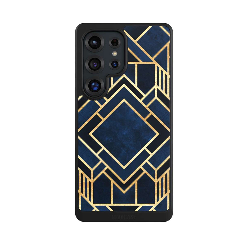 Galaxy S25 Ultra NIVOcore Kunst Deko Blau Golddruck