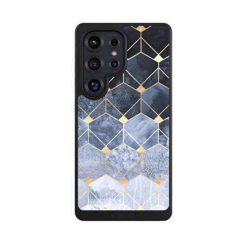 Samsung Galaxy S25 Ultra NIVOcore Blaue Sechsecke und Diamanten Golddruck