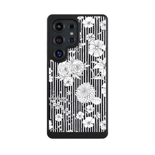 Samsung Galaxy S25 Ultra NIVOcore Fleurs et rayures noir et blanc