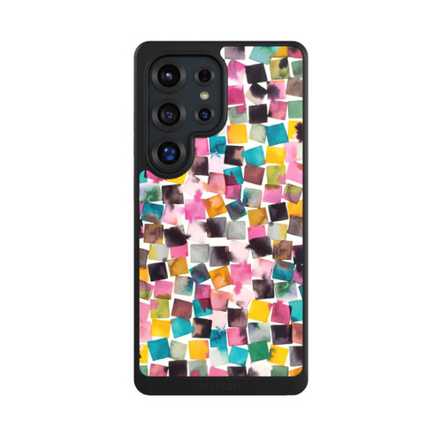 Samsung Galaxy S25 Ultra NIVOcore Watercolor Geometric Plaids Pink