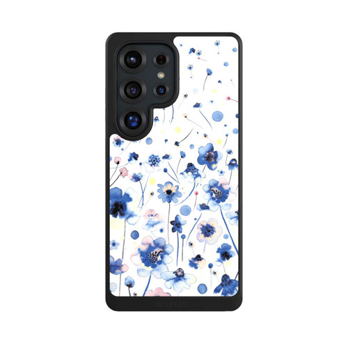 Samsung Galaxy S25 Ultra NIVOcore Watercolor Ink Blue Flowers