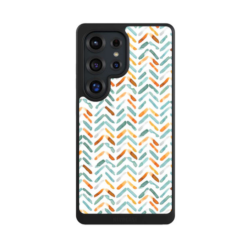 Samsung Galaxy S25 Ultra NIVOcore Elegantes Herbstchevron Blau Orange