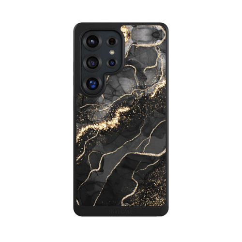 Samsung Galaxy S25 Ultra NIVOcore Dunkler Marmor Wirbel Goldoptik