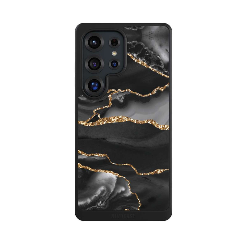 Galaxy S25 Ultra NIVOcore Dark Marble Stripes Gold Look
