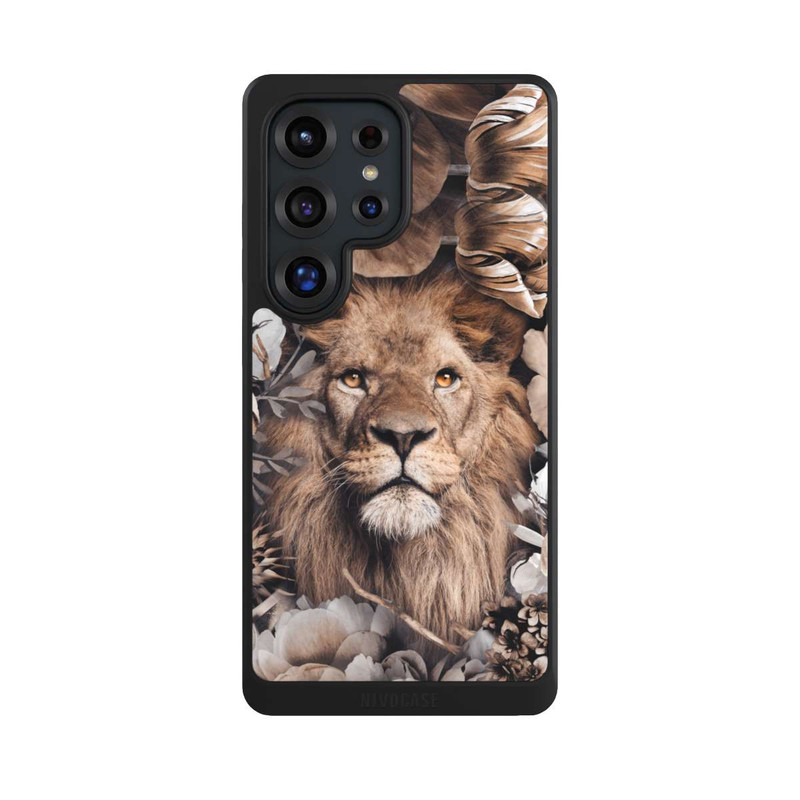 Galaxy S25 Ultra NIVOcore Löwe Blumenrahmen Beige