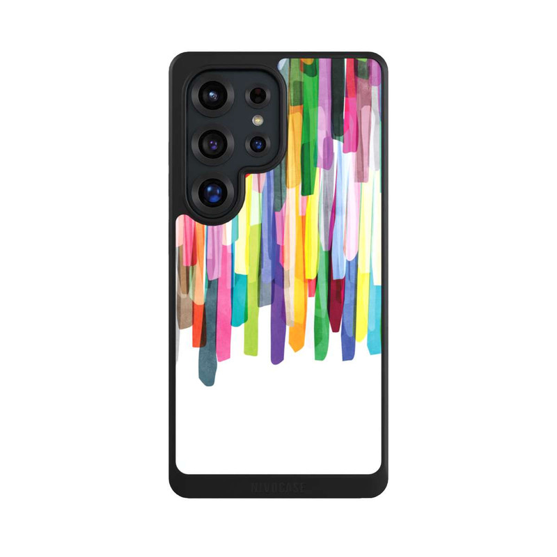 Galaxy S25 Ultra NIVOcore Bunte Streifen Weißer Hintergrund