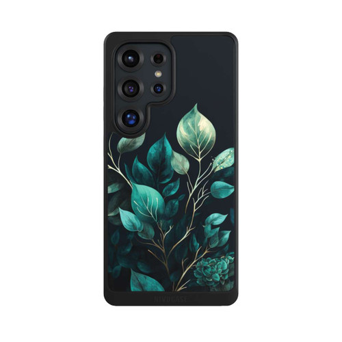 Samsung Galaxy S25 Ultra NIVOcore Grüne Eukalyptus Blätter mit dunklem Hintergrund mit KI