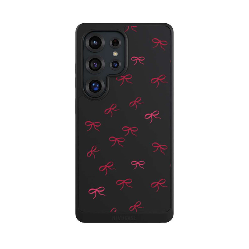 Galaxy S25 Ultra NIVOcore Bows Red Pattern Transparent