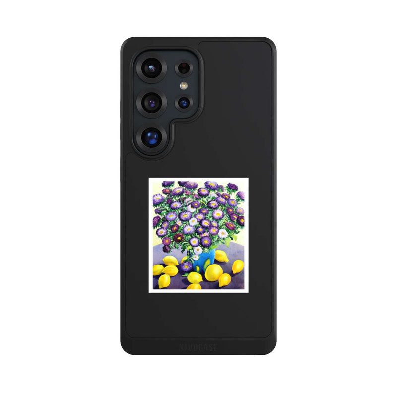 Galaxy S25 Ultra NIVOcore Purple Asters and Lemons by Christopher Ryland
