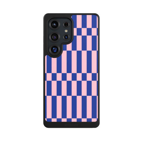 Samsung Galaxy S25 Ultra NIVOcore Checked Abstract Bold Electric Blue and Pink Color Block
