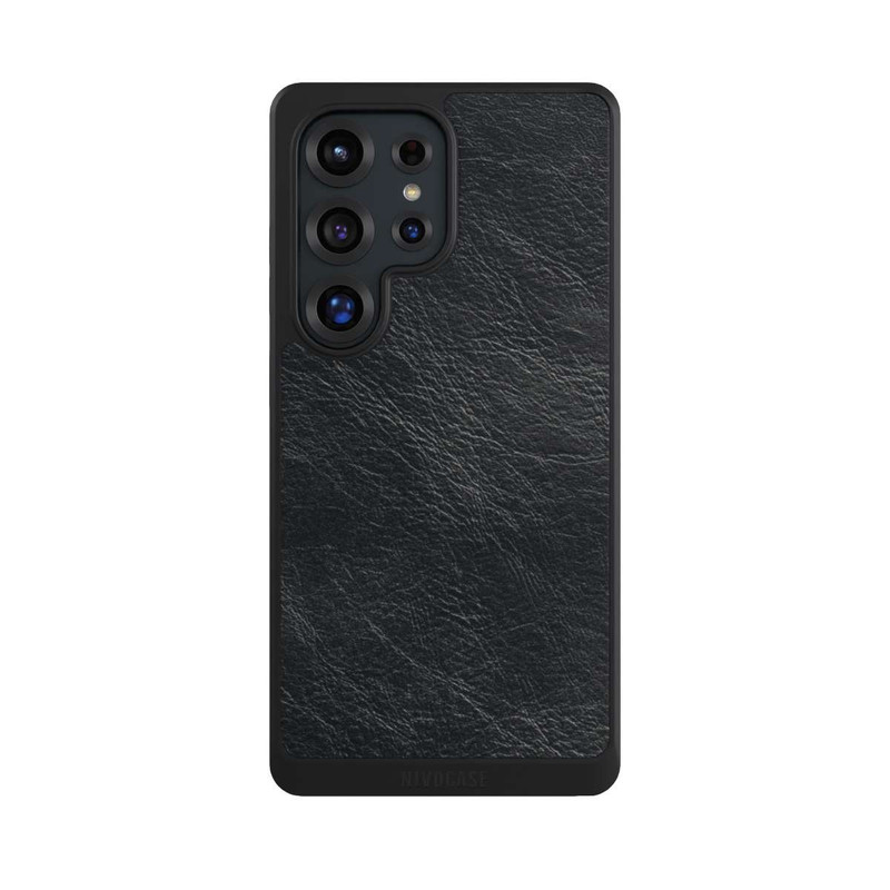 Galaxy S25 Ultra NIVOcore Schwarzer Lederlook Hintergrund