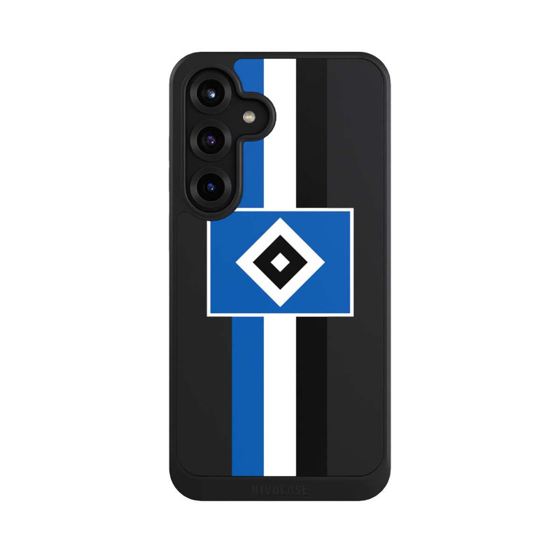 Galaxy S25 + NIVOcore HSV Streifen - Blau-Weiß-Schwarz - ohne Hintergrund