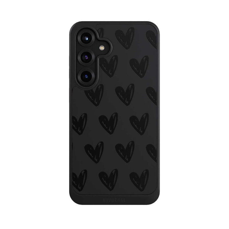 Galaxy S25 + NIVOcore Herzen Schwarz ohne Hintergrund