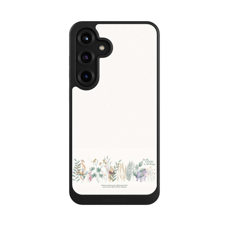 Galaxy S25 + NIVOcore Winnie Pooh et ses amis derrière l'eucalyptus