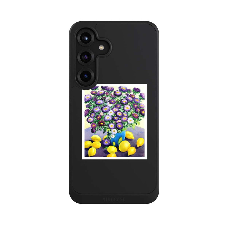 Galaxy S25 + NIVOcore Purple Asters and Lemons by Christopher Ryland