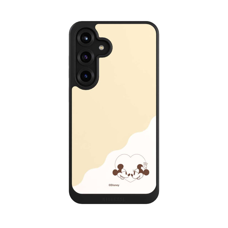 Galaxy S25 + NIVOcore Mickey and Minnie Love Heart Beige