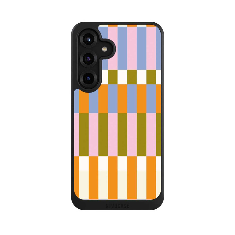 Galaxy S25 + NIVOcore Thème à Carreaux Colorés et Audacieux