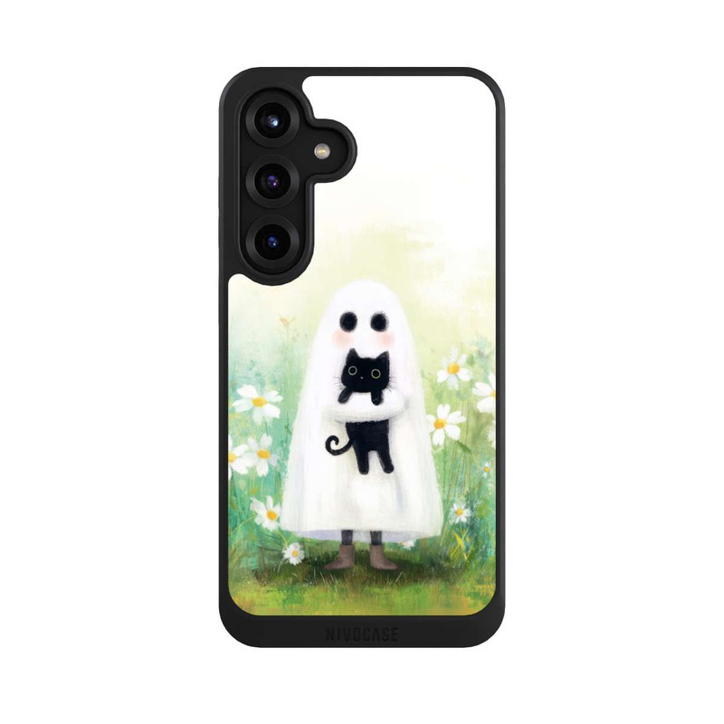 Galaxy S25 + NIVOcore Ghost Hug for Cat Halloween with AI