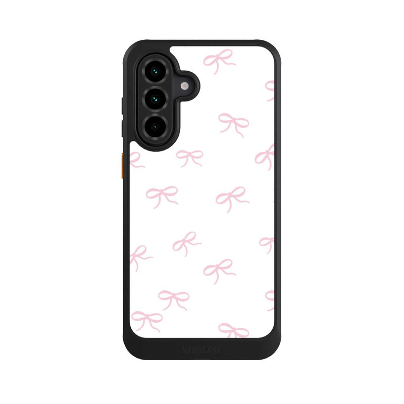 Galaxy A36 5G NIVOcore Schleifen Muster Rosa Weiß