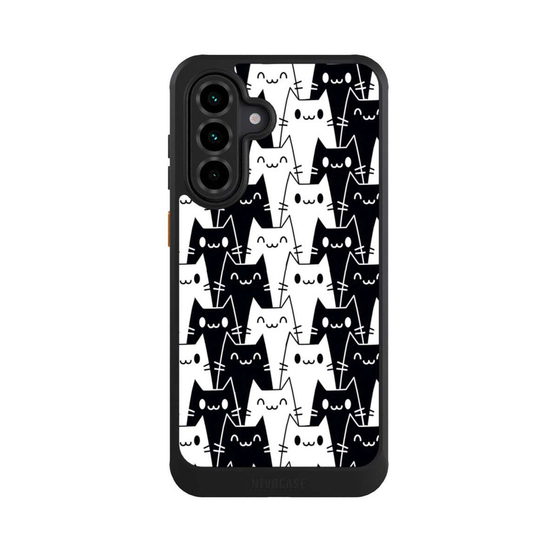 Galaxy A36 5G NIVOcore Katzentapete Schwarz Weiß