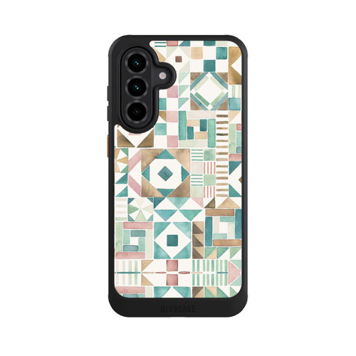Samsung Galaxy A36 5G NIVOcore Geometric Blocks Retro Vintage Patchwork Green