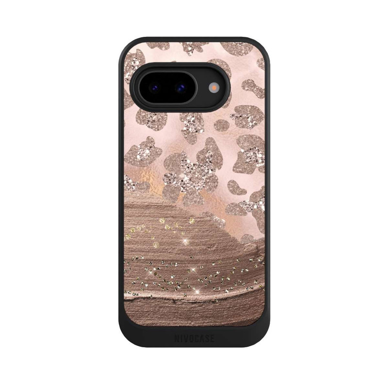 Pixel 9a NIVOcore Silberner Leoparden Glitzerlook