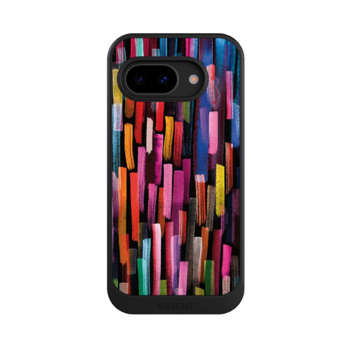 Google Pixel 9a NIVOcore Bunte Pinselstriche schwarz