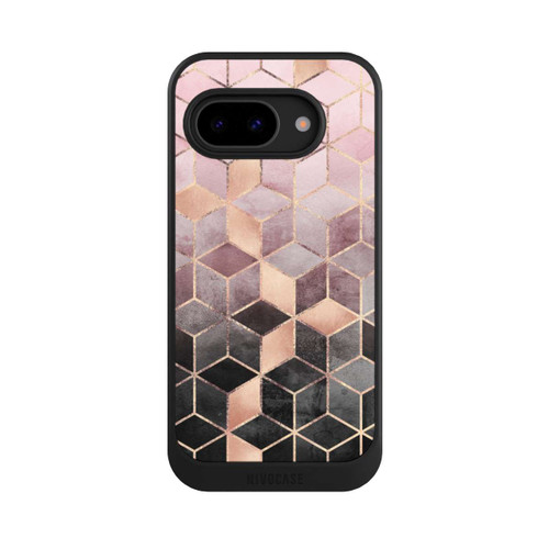 Google Pixel 9a NIVOcore Imprimé Cubes Dégradés Gris Rose
