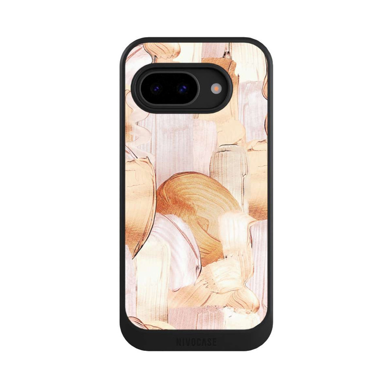 Pixel 9a NIVOcore Motif de pinceau blanc/or