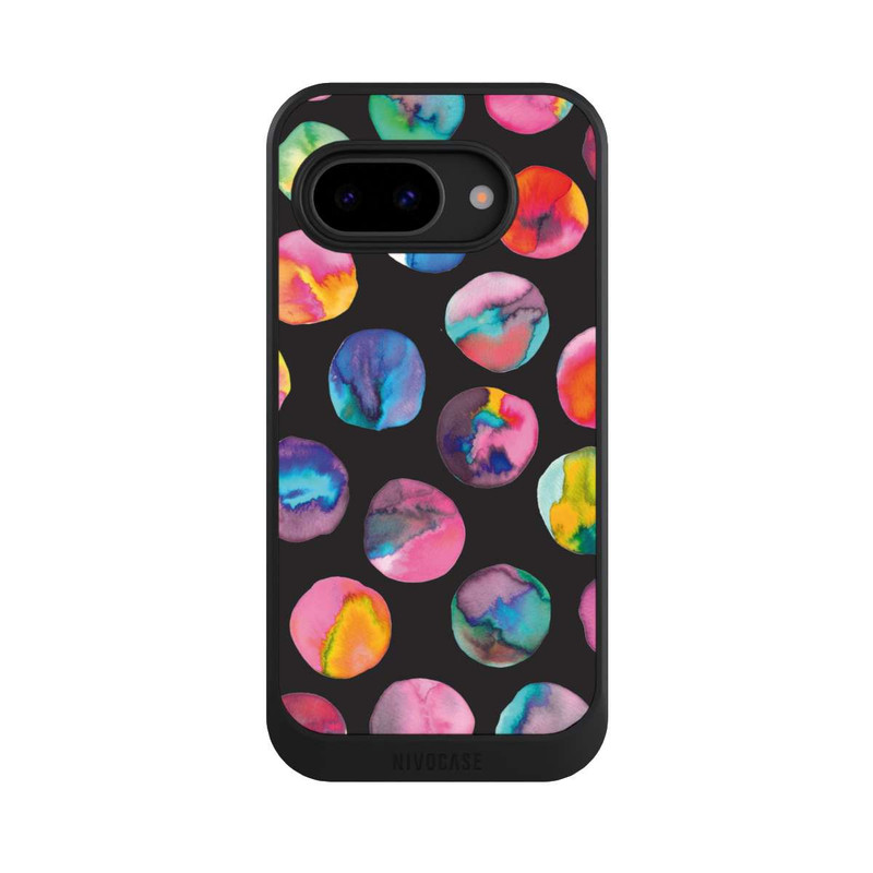 Pixel 9a NIVOcore Colorful Ink Marbles Dots Black