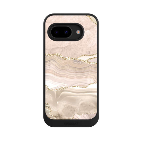 Google Pixel 9a NIVOcore Marmor rosa-goldene Streifen