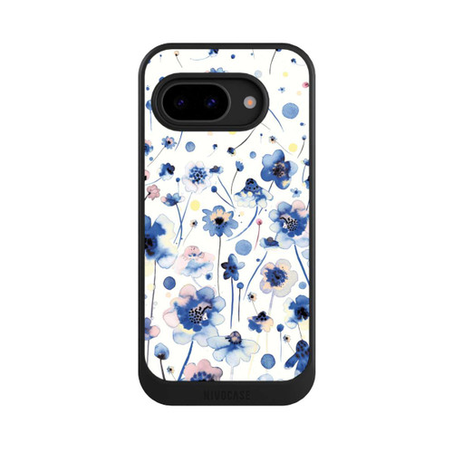 Google Pixel 9a NIVOcore Watercolor Ink Blue Flowers