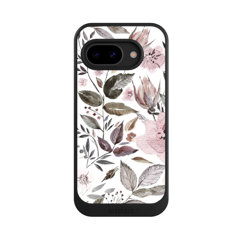 Pixel 9a NIVOcore Aquarelle Fleurs Roses Brunes