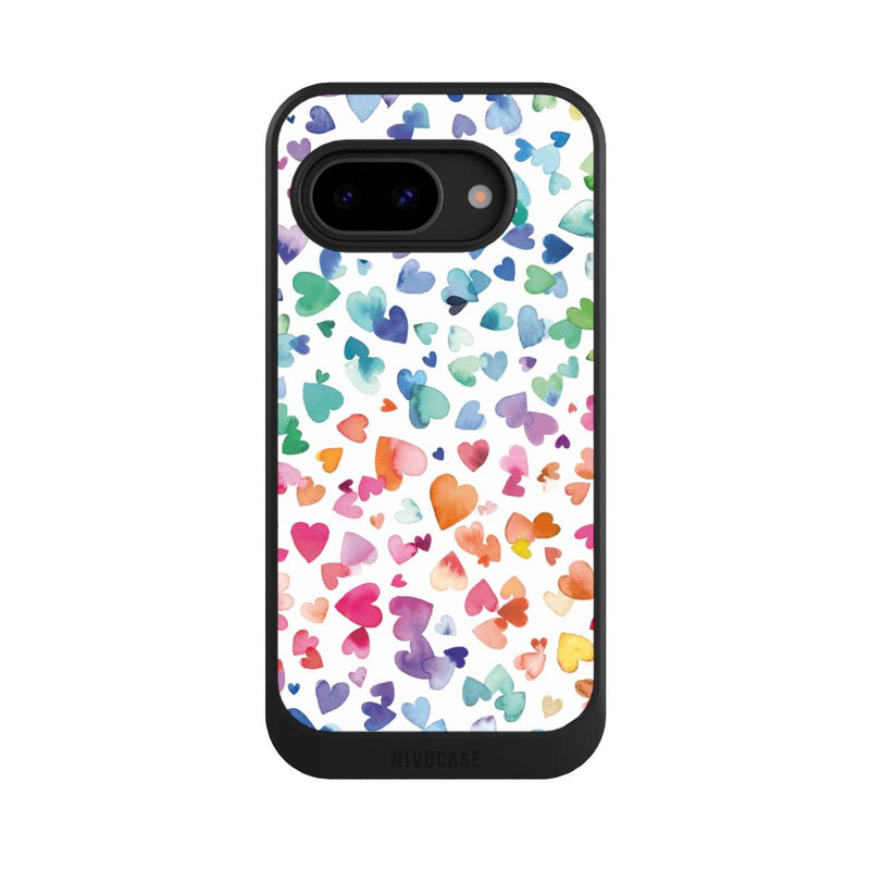 Pixel 9a NIVOcore Coeurs d'amour aquarelle