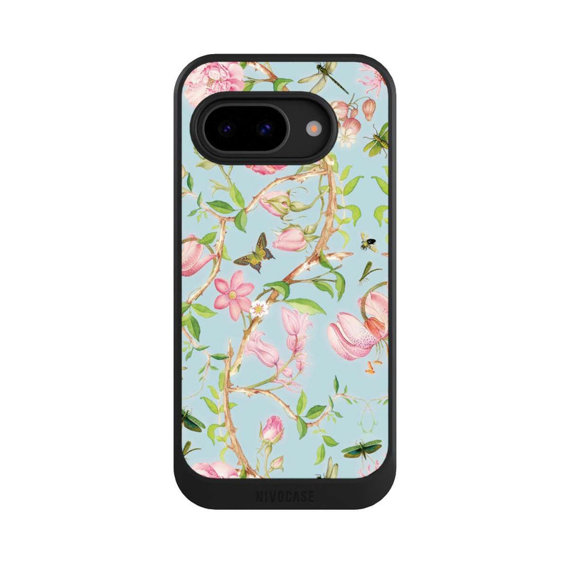 Pixel 9a NIVOcore Vintage botanische Blumen in blau