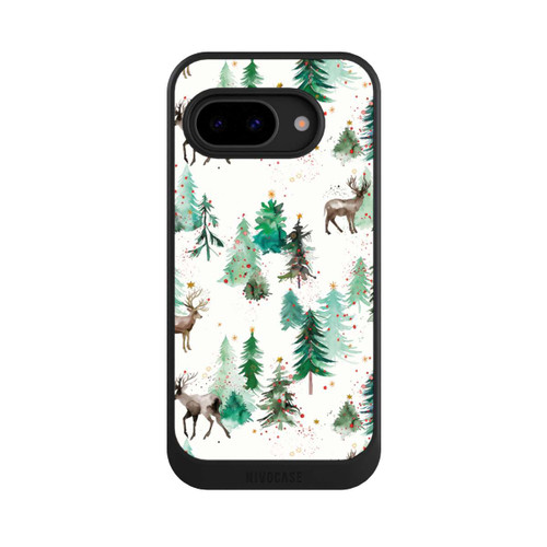 Google Pixel 9a NIVOcore Hirsche und Winterweihnachtsbäume