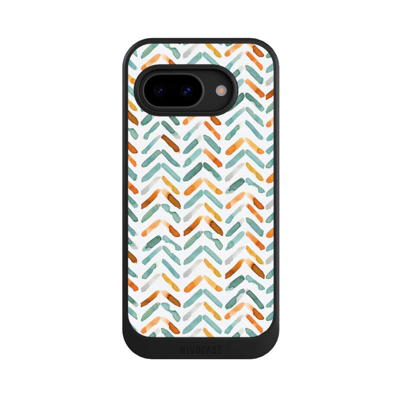 Pixel 9a NIVOcore Élégant Automne Chevron Bleu Orange
